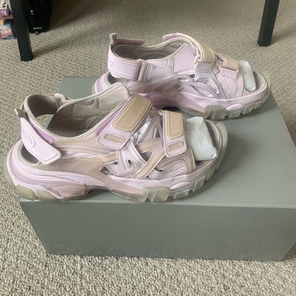 Balenciaga Track Touch Strap Sandals Lilac Lavender 38 - Picture 7 of 14